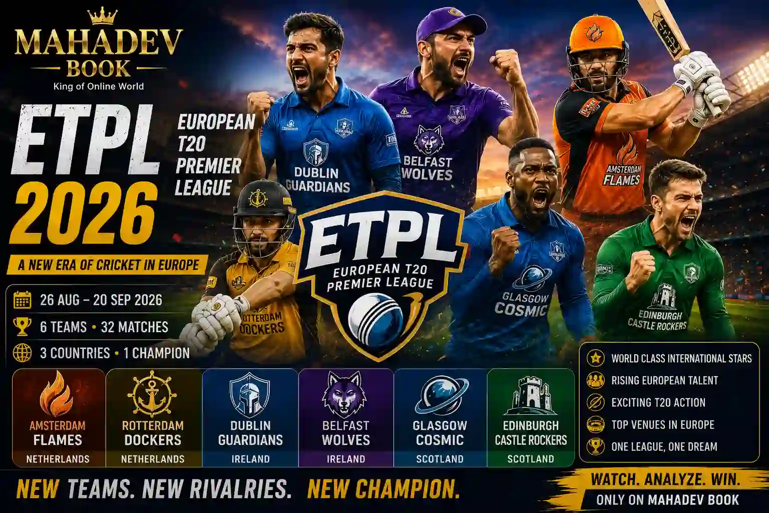 Mahadev Book ETPL 2026 Guide – Teams, Players, Venues & T20 Analysis